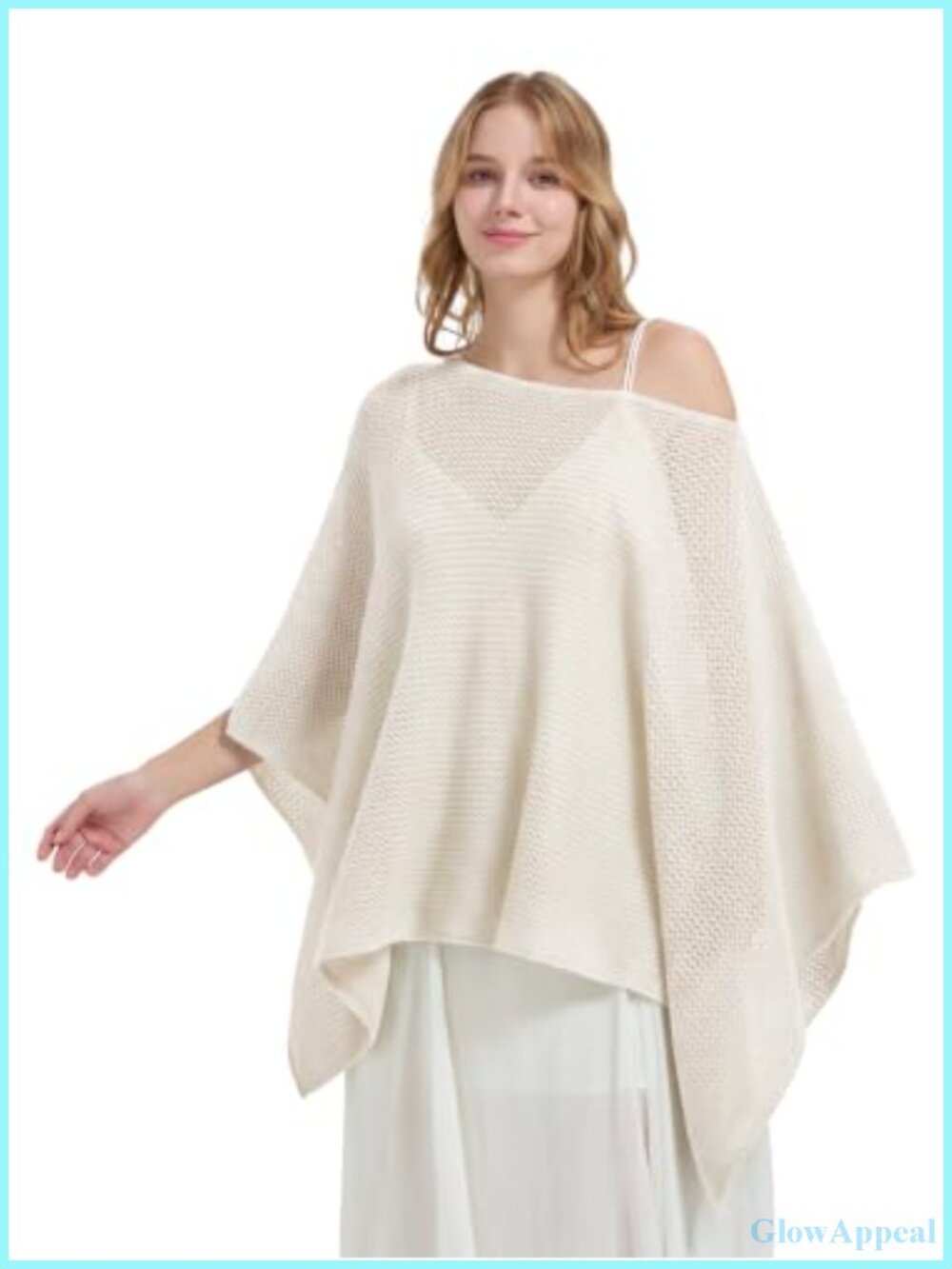 100% Merino Wool Crochet Poncho Shawl Wrap Cape Sheer Knit